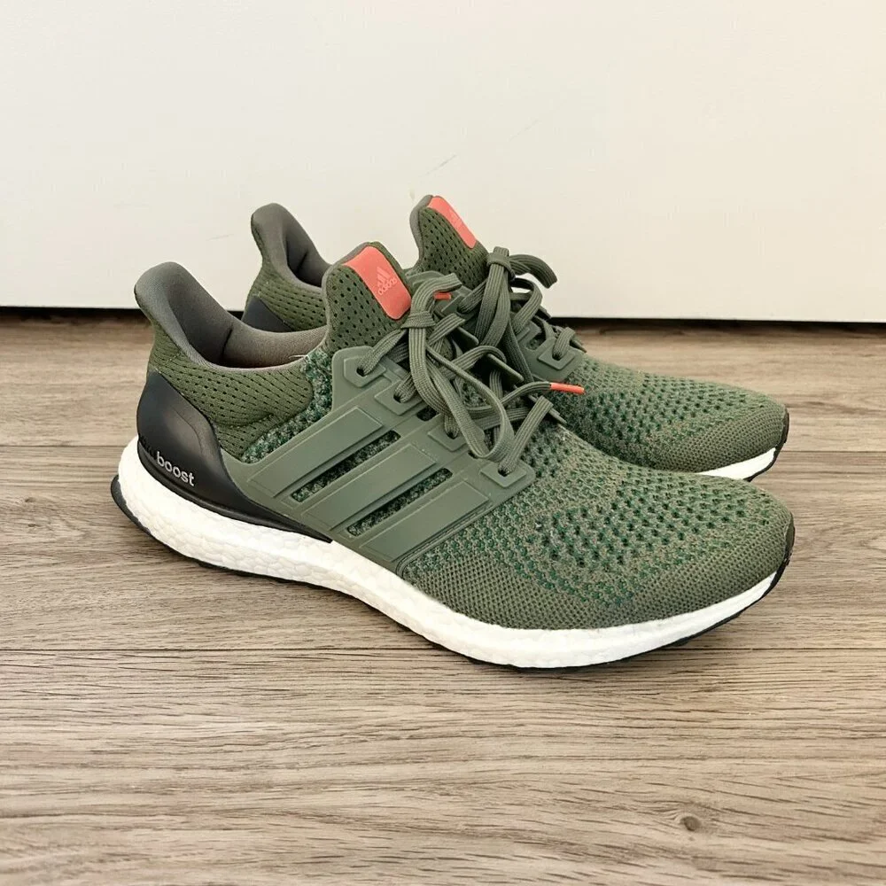 Adidas Men's Ultra Boost 1.0 Sneakers in Base Olive Green Size 8.5 LIKE NEW